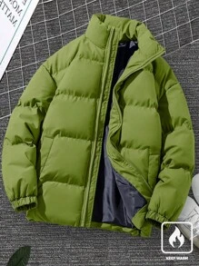 Manfinity Homme Chaqueta acolchada holgada con bolsillo ladeado para hombre