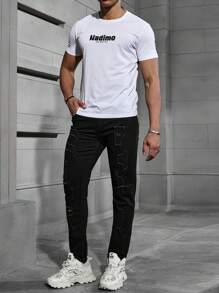 Manfinity LEGND Men Pocket Ripped Minimalist Jeans, Casual Everyday Wear