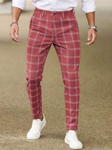 Manfinity Homme Quần âu kẻ sọc ống côn thường ngày cho nam, dùng khi đi làm - Nhiều màu - Xem 6