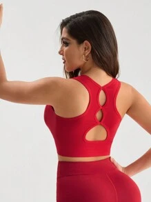 Menodora SHEIN Sport Sujetador deportivo soporte medio con abertura trasera