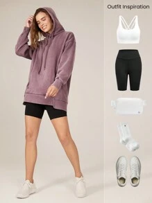 GLOWMODE هودي فليس ناعم ودافئ فضفاض مع رباط سحاب وجيوب جانبية لأوقات الخريف والشتاء اليومية العادية - الأرجواني - مشاهدة 6