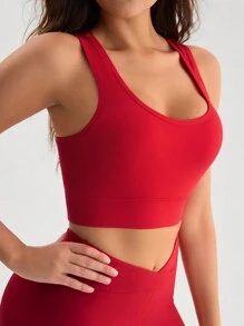 Menodora SHEIN Sport Sujetador deportivo soporte medio con abertura trasera