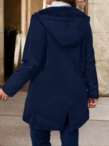 SHEIN Clasi 1pc Black  &  Plus Size Ladies Raincoat - Navy Blue - View 2