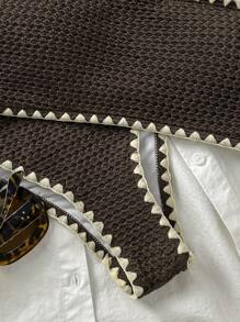 Swim Mod New Textured Fabric Women Summer Holiday Bandeau Teeth Edge Crafted Bikini Set