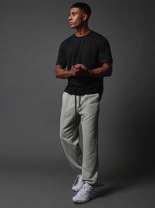 SUMWON Activewear Comfort Premium Jogger With Reflective Print & Concealed Zip Pockets - Light Grey - View 3