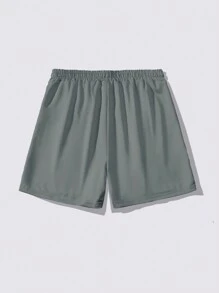 Manfinity Homme Men's Casual Minimalist Ghost Face Print Drawstring Waist Shorts