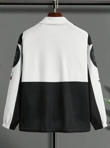 Manfinity EMRG Men's Contrast Color Printed Long Sleeve Jacket