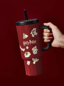 HARRY POTTER X SHEIN 2 件/套徽章和卡通霍格沃茨图案分割贴纸、礼物