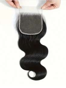 5x5 透明蕾丝闭合波浪发闭合隐形蕾丝巴西处女雷米真人发前部闭合 100% 真人发丝预拔自然黑色 - Natural Black - 查看 5