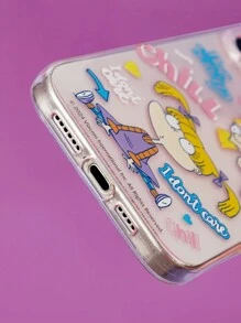 Nick 90s | SHEIN 卡通人物与字母印花半透明粉色手机壳 - 淺粉色 - 查看 5