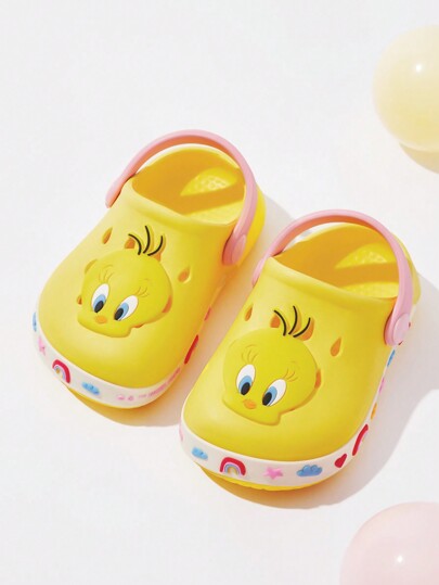 LOONEY TUNES X SHEIN Pantuflas de bebé con diseño de dibujos animados lindos de EVA, ligeras y cómodas para uso en exteriores