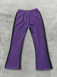 Manfinity EMRG Pantalón de chándal informal para hombres con bloqueo de color e impresión de letras con cordón