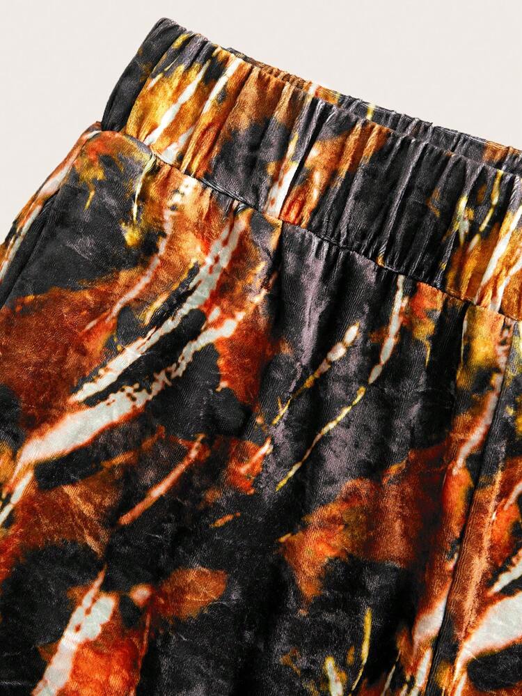 SHEIN Maija Women Elastic Waist All-Over Print Casual Pants