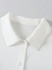 Sparklyn 3pcs/Set Teenage Girls Casual Long Sleeve Shirt With Attached Tank Top & Loose Washed Blue Denim Pants, Spring & Autumn