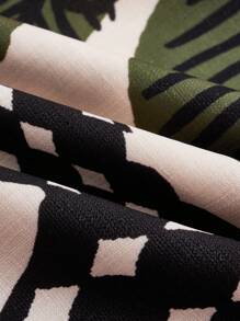 Maija 花卉印花长袖扭花镂空休闲迷你连衣裙，度假/海滩/圣帕特里克节/复活节/春节/音乐节 - 黑與白 - 查看 2