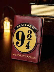 HARRY POTTER X SHEIN 1 Pc Express Number & Letter Print Bi-Color Passport Holder, Fits Passport & Boarding Pass, 2 Card Slots, Suitable For Men, Women, Teens, Travel,Gifts,Back To School, Vacation