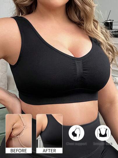 1 pieza Sujetador moldeador con cierre trasero sin costuras para tallas grandes