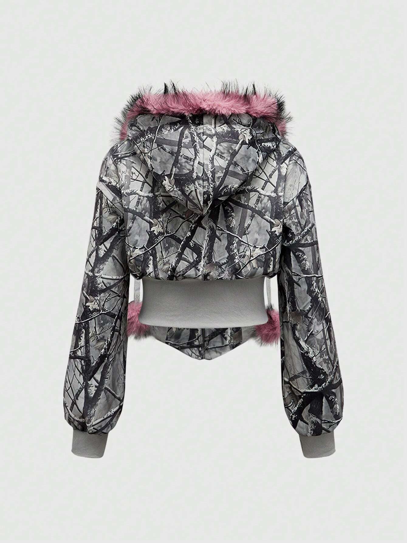 Our Grunge Punk Y2K Gyaru Vintage Slim Fit Allover Print Fluffy