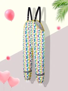 Toddler Girl Casual Fashion Colorful Rainbow Heart Graphic Long Rainsuit For Outdoor - Multicolor - View 4