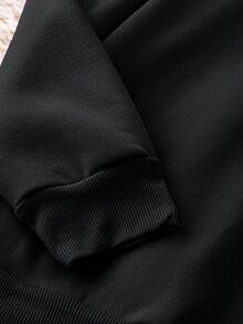 EMERY ROSE Übergröße Damen Weihnachtsmütze Believe Letter Hot Strass Grafik Sweatshirt Rundhalsausschnitt