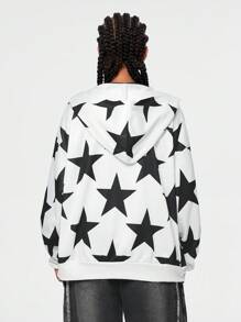 SHEIN EZwear Girls Winter Rapper Athleisure USA Graphics Keep Warm Over Size Long Sleeve Hoodies