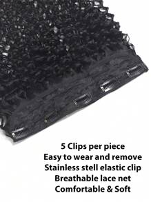 Clip In Human Hair Extensions One Piece 5 Clips 100% Real Human Hair Kinky Curly Soft One Piece Natural Human Hair Extensions