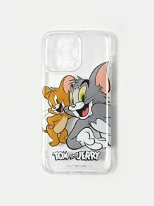 TOM & JERRY X SHEIN Cartoon And Heart Letter Print Foldable Reusable Shopping Tote Bag,Tweety