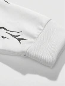 Manfinity Roghcode Sudadera casual de cuello redondo con estampado gráfico de contraste, ropa de calle de manga larga con bloque de color, ideal como regalo para amigos, esposo o novio - Multicolor - Ver 5