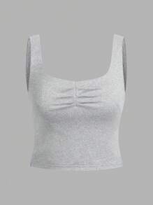 SHEIN EZwear 3 chiếc/gói Áo ba lỗ dệt kim màu trơn thường ngày cho nữ - Nhiều màu - Xem 5