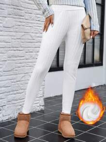 EMERY ROSE 女士紧身裤 时尚百搭休闲女装 时尚百搭休闲女装 白色保暖内衬，保暖效果好 - 白色 - 查看 2