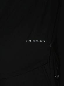 SUMWON Activewear Superior Fit Premium Breathable T-Shirt With Reflective Print & Reinforce Seam - Black - View 5