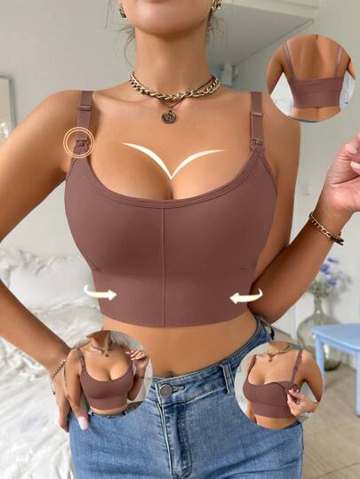 Moonlight & Mama 1pc Maternity Wire-Free Solid Elastic Nursing Bra