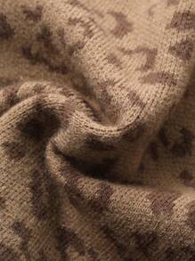 DAZY 1pc Women Leopard Print Crew Neck Sweater, Casual Pullover For Daily Wear Fall - Brown - View 2