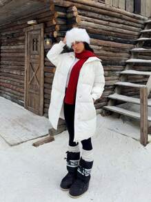 SHEIN EZwear Down& Feathers Coat