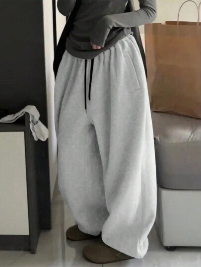 INAWLY Women Elastic Waist Drawstring Pocket Loose Casual Jogger Pants Graduation,Back To School Outfits,Graduation,Teacher Outfits For Women,Back To School Fall Cloth For Women