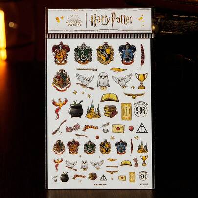 HARRY POTTER X SHEIN Bộ 1 miếng dán trang trí móng tay phong cách sinh viên, quà tặng, đồ dùng cho mùa tựu trường.