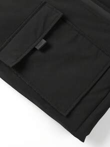 Manfinity Sport Corelite Áo khoác vest ngoài trời cổ đứng màu trơn thường ngày cho nam, mùa thu/đông - màu đen - Xem 4