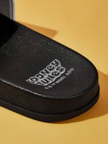 LOONEY TUNES X SHEIN 女士卡通图案 PVC 拖鞋，轻便，适合室内和室外穿着，适合圣诞节和新年假期氛围秋冬季、情人节