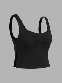 SHEIN EZwear 3 chiếc/gói Áo ba lỗ dệt kim màu trơn thường ngày cho nữ - Nhiều màu - Xem 9
