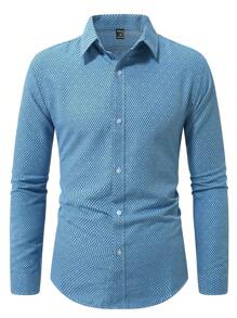 Manfinity Mode Camisa de manga larga de cuadros casual para hombre, otoño