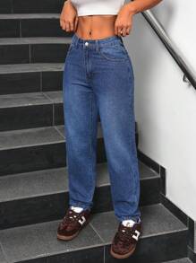 EMERY ROSE High Waist Skinny Jeans - Medium Wash - View 3