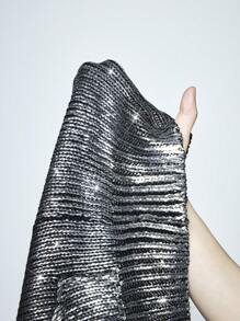 Maija Damen Schwarz & Silber Lässig Ganzjährig Vielseitige Frühling Pullover mit Kapuze und Kordelzug, Modischer Festivalpullover - Silber - Übersicht 9