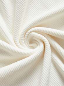 Mulvari 大码女式纯色修身休闲长袖 T 恤，秋季 - 白色 - 查看 4