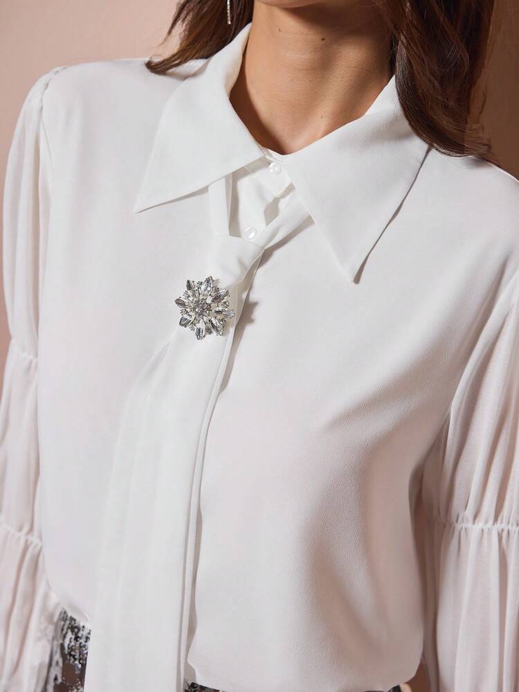 Elegant Solid Color Bubble Multi-Layered Flared Cuffs Diamond Buttons, Winter Women Clothes, Dating And Party, Church Women Clothes, Church Women Clothes