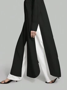 Ontre 2025 Autumn New Women's Casual Loose Vacation Matching Shirt, Black Long Shirt, Women's Shirt, Women's Button-Up Shirt, Commuting, Summer Business Casual Beach Birthday Party Outfit, Women's Teacher Uniform Shirt, Women's Office Wear - Black - View 7