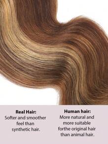 亮点夹式接发一体 5 夹雷米真人发金色混合棕色波浪人发假发夹发饰 - SP4/27 - 查看 7