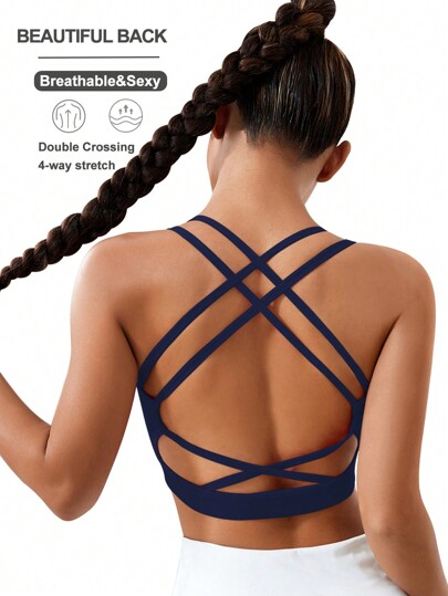 Easithlete Women Criss Cross Cami Sports BH Everyday Workout