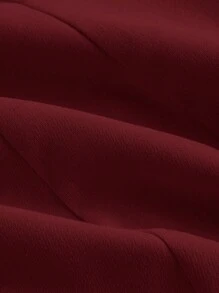 SHEIN MOD Ladies' Apricot Suit Set, Retro Outfit, Back To School - Burgundy - View 8