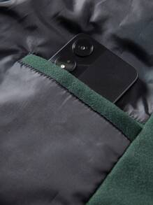 Manfinity Hypemode Áo khoác dệt kim đơn sắc có khóa kéo phía trước cho nam thời trang thu đông - xanh quân đội - Xem 4