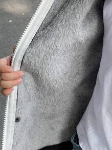 1 pieza Chaqueta térmica casual y cálida para niños pequeños, adecuada para volver al colegio, cumpleaños, baby shower, temporada de otoño/invierno